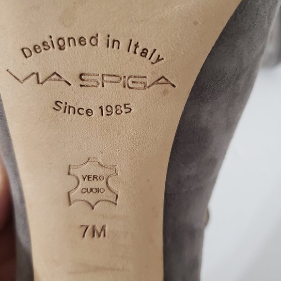 Via Spiga Suede Stilettos Open Toe Shoes Size 7 - Picture 5 of 8